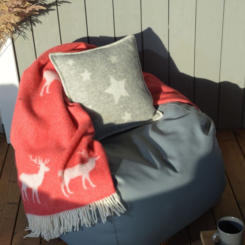 Grey Stars Wool Cushion image