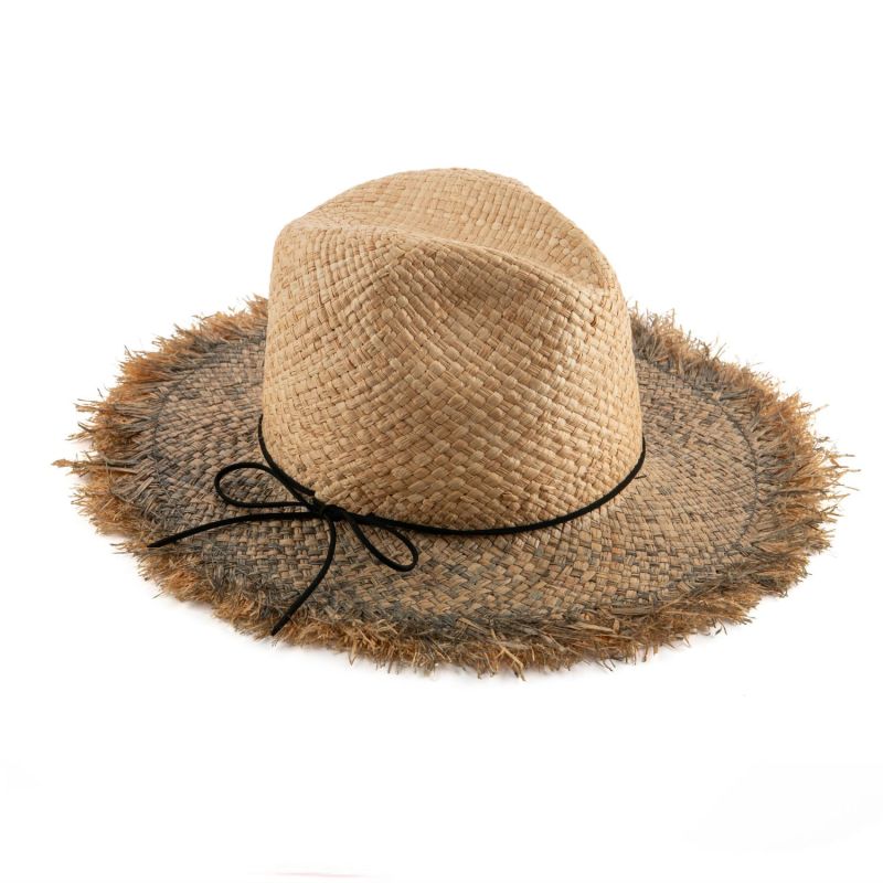 Grey Summer Straw Fedora Hat image