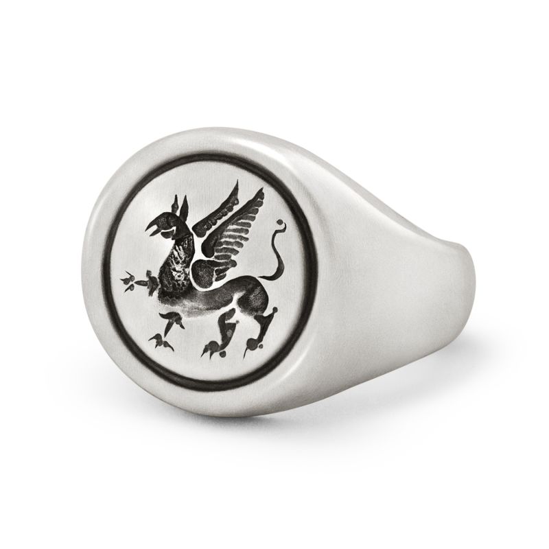 Griffin Signet Ring In Sterling Silver image