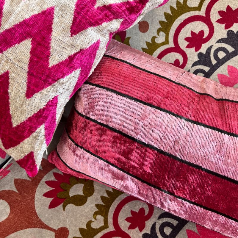 Red & Pink Stripe XL Bolster image