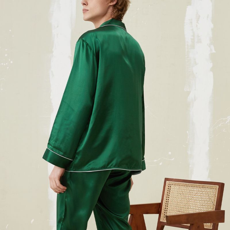 Men’S Silk Essentials Pajama - Dark Green image