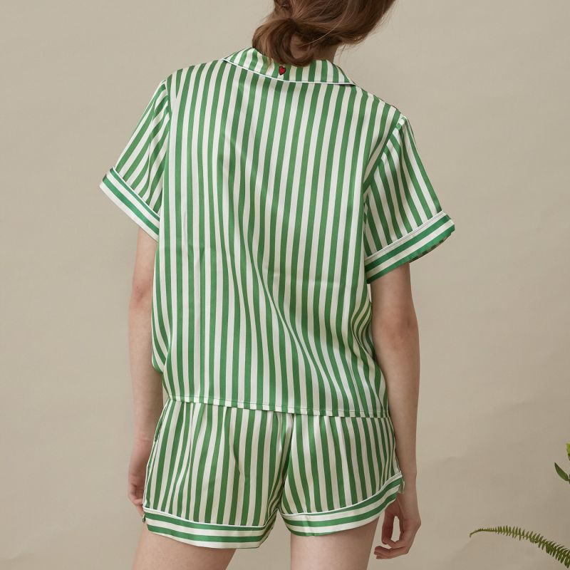 Silk Striped Short Pajama Set image