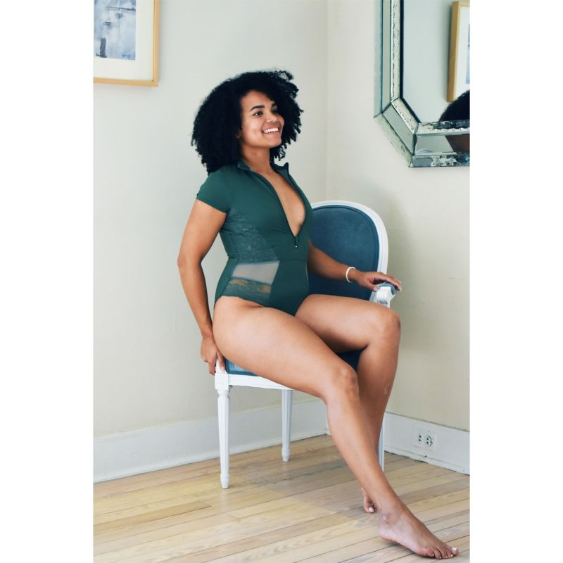 The Bri Lace Swimsuit - Green image