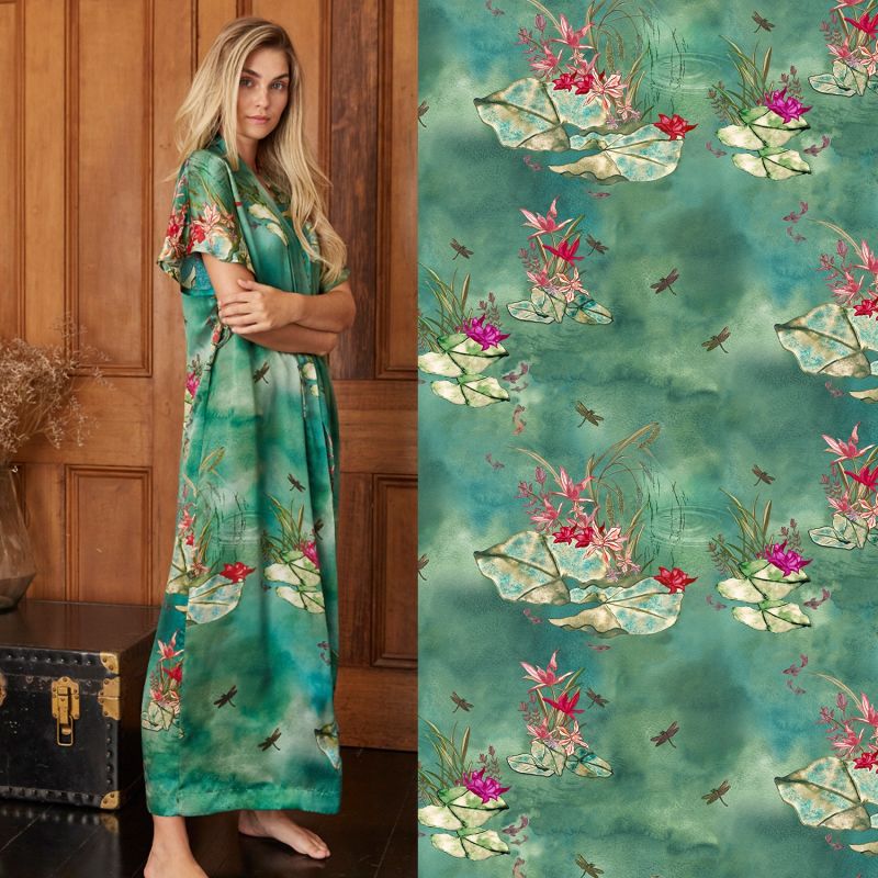 Jade Lily Silk Kimono image