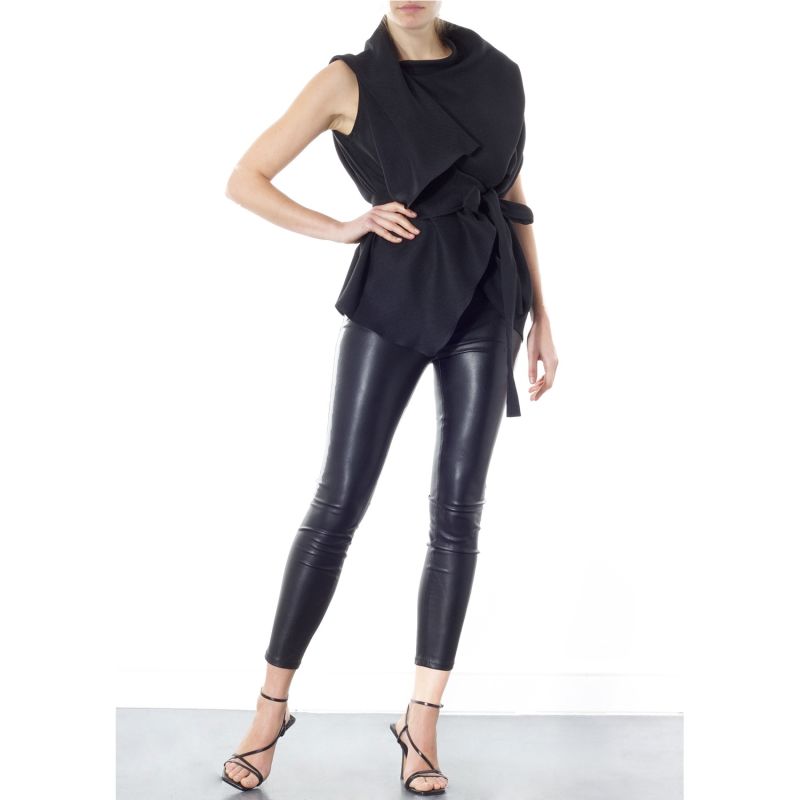 Lincoln Asymmetric Wrap Top Black image