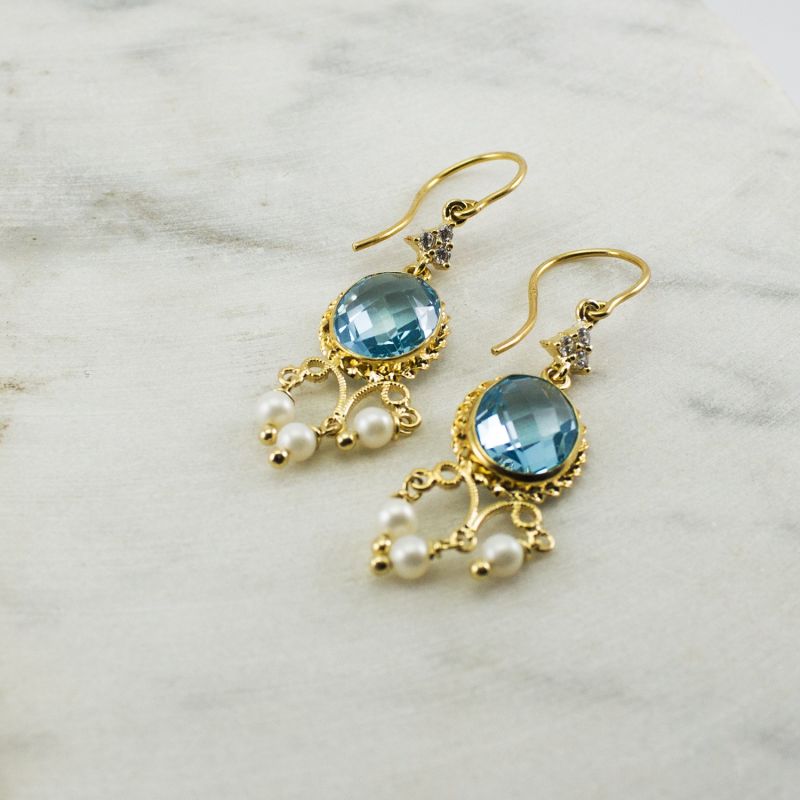 Positano Blue Topaz Earrings image