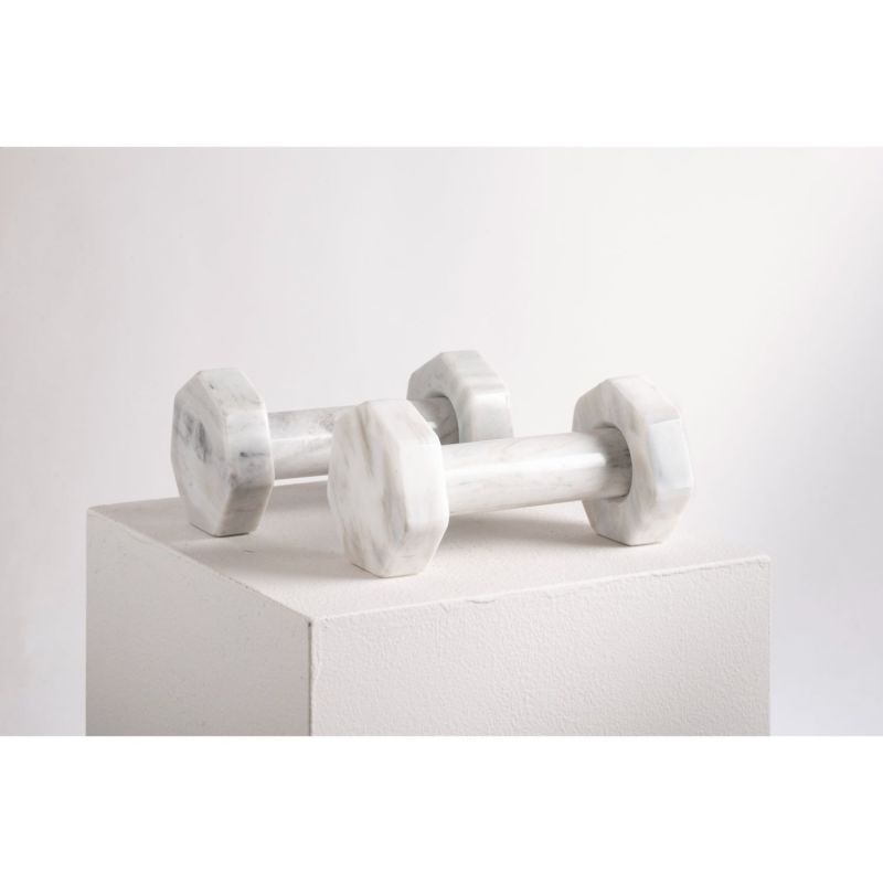 Gym Dumbbells 1.5 Kilo Piece - White Marble image