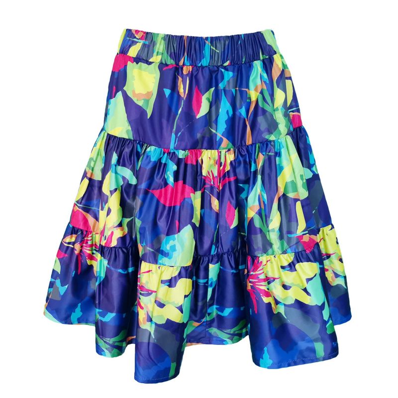 Parachute Skirt With Blue Digital Print image