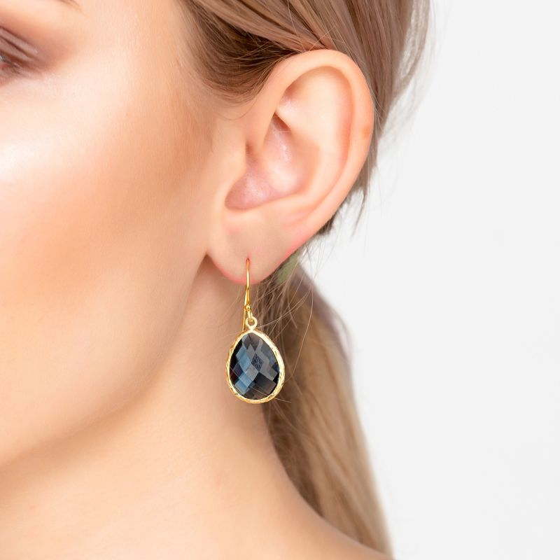 Petite Drop Earrings Sapphire Hydro Gold image