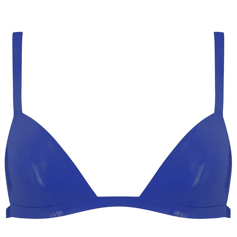 Latex Triangle Bra - Blue image