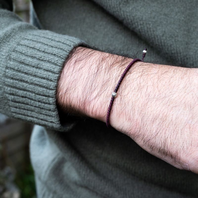 Silver Evil Eye & Handmade Rope Bracelet For Men - Red by Harbour UK  Bracelets