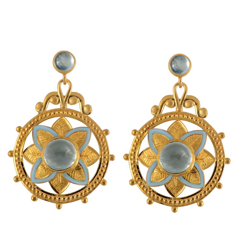 Bali Aquamarine Drop Earrings image