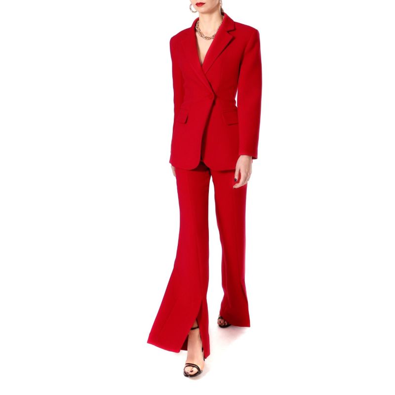 Monica Lipstick Red Pants - Long image