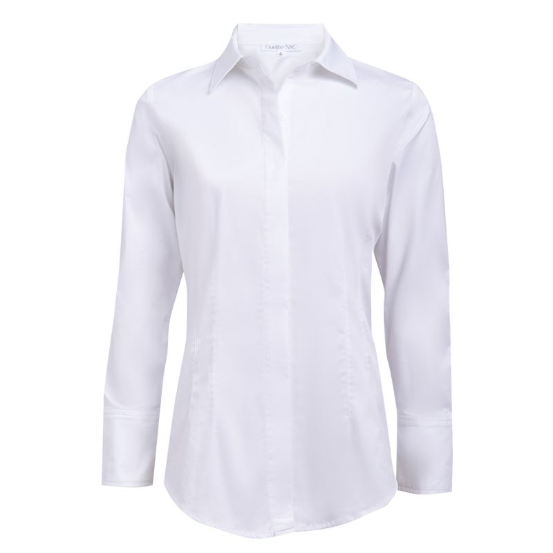 Organic Stretch Cotton Classic Tailored White Shirt - The Reade image