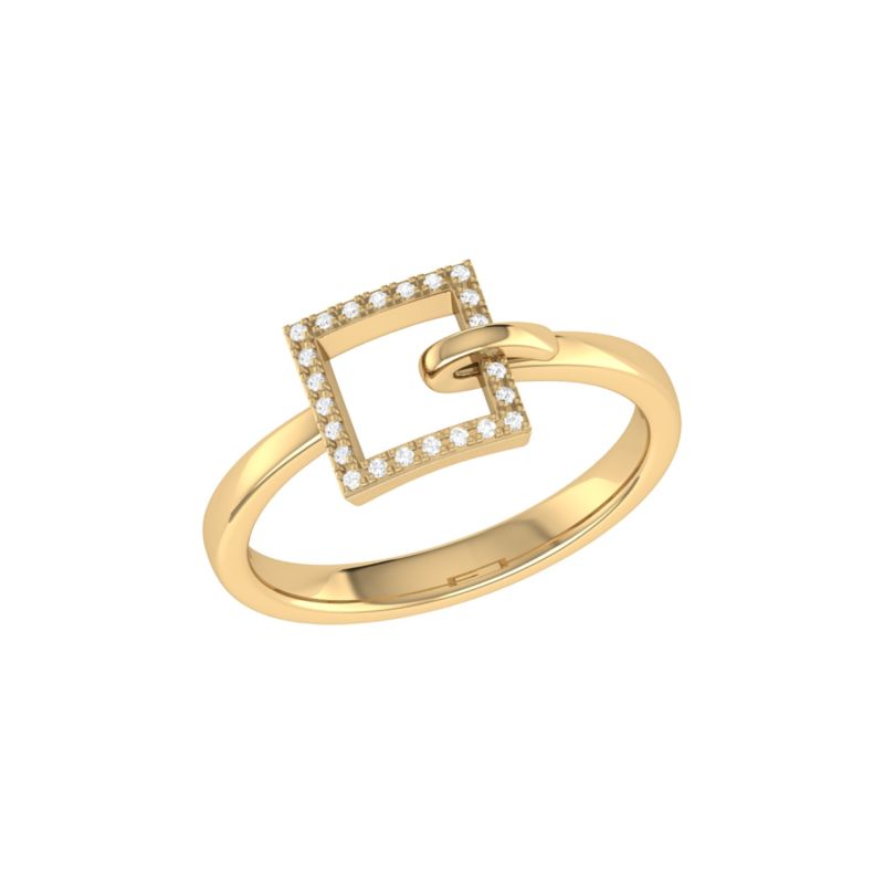 On The Block Ring In 14 Kt Yellow Gold Vermeil On Sterling Silver image