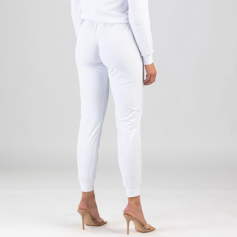 Elegant Sweat Pants With Golden Details In White image