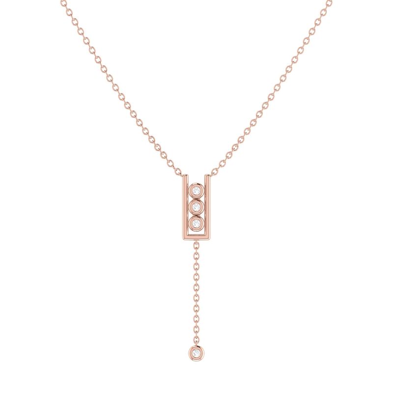 Traffic Light Lariat Necklace In 14 Kt Rose Gold Vermeil On Sterling Silver image