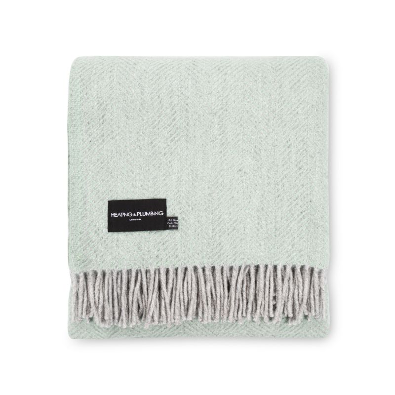 Evening Tales Pure New Wool Blanket - Mint Grey image