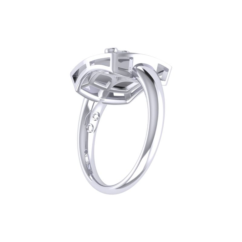 Cancer Crab Constellation Signet Ring In Sterling Silver image