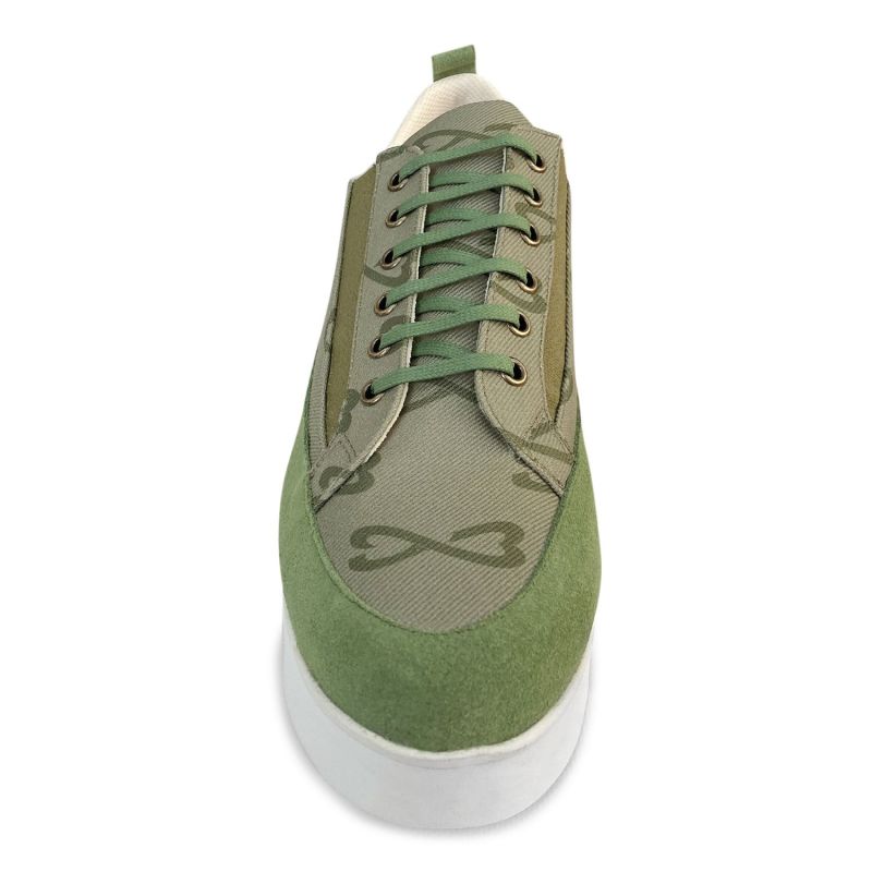 Canvas & Suede Lug Sole Casual Sneaker - Green image