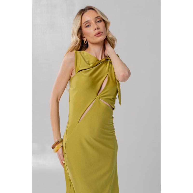 Halie Cut-Out Maxi Green Dress image