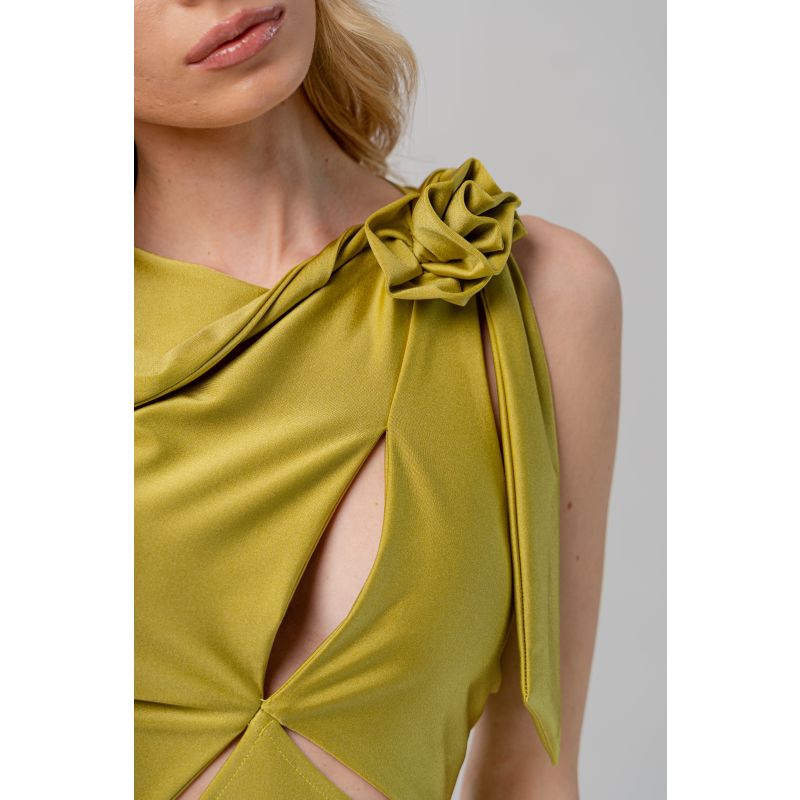 Halie Cut-Out Maxi Green Dress image