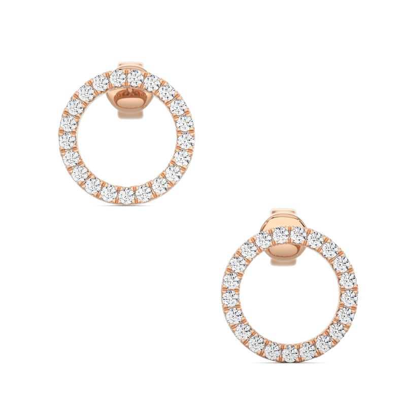 Halo Diamond Pavé Circle Stud Earrings image