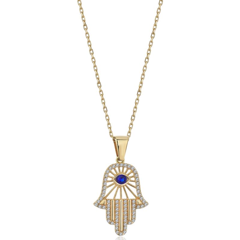 Hamsa Necklace In 14K Gold image