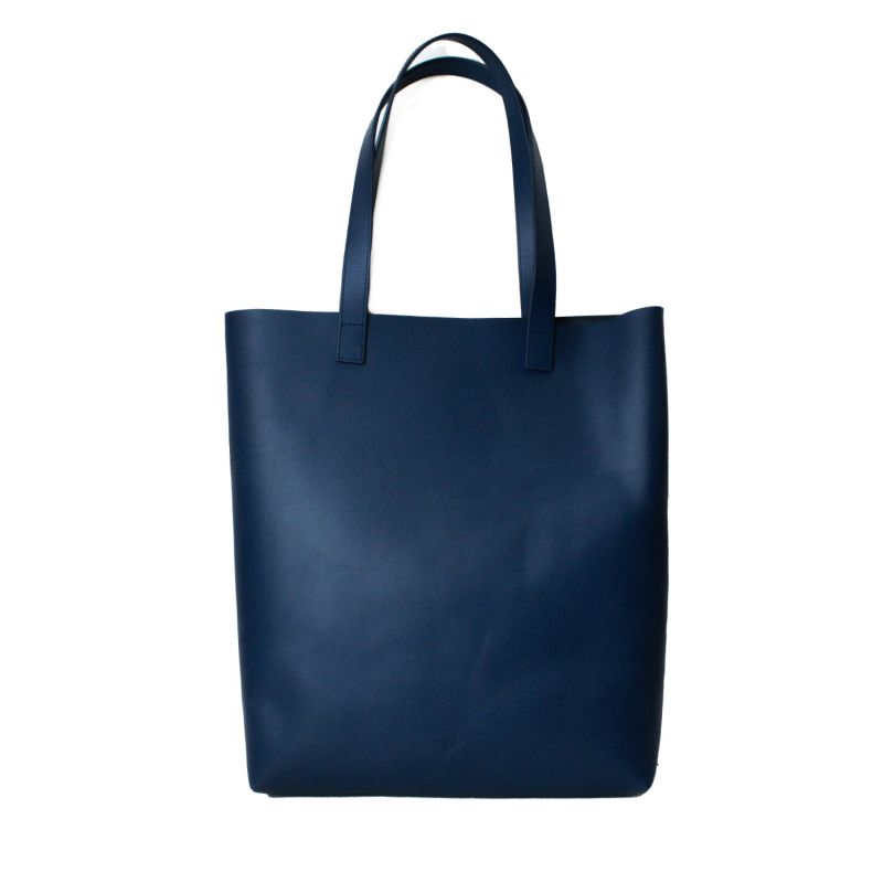 Handmade Everyday Leather Tote Bag - Navy Blue image