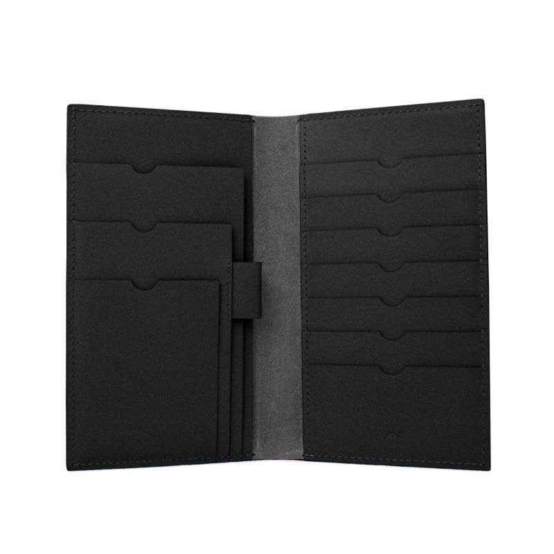 Handcrafted Leather Passport & Travel Wallet - Black image