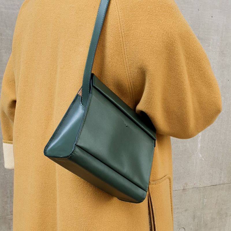 Handmade Adjustable Mini Shoulder Bag - Dark Green image