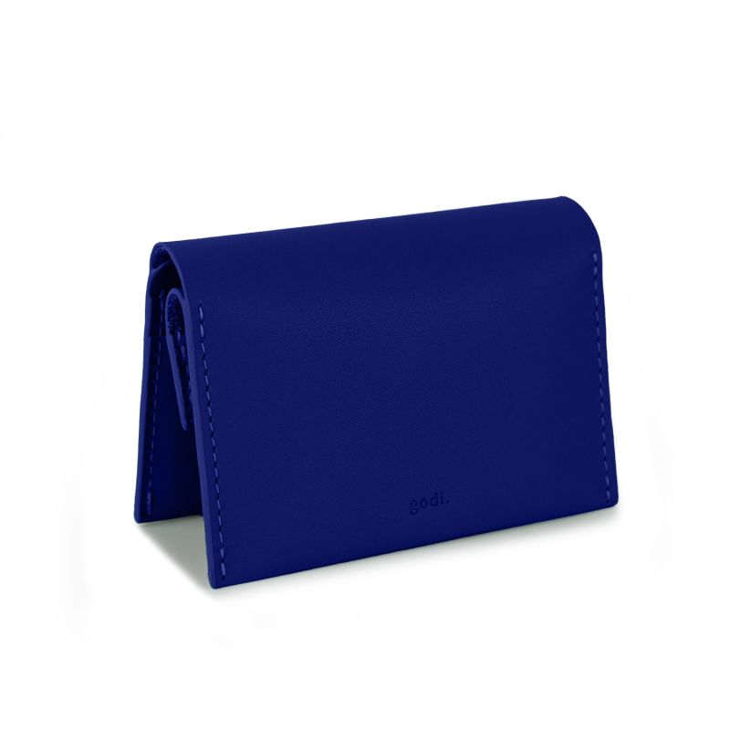 Handmade Coin & Card Leather Wallet - Cobalt Blue by godi.