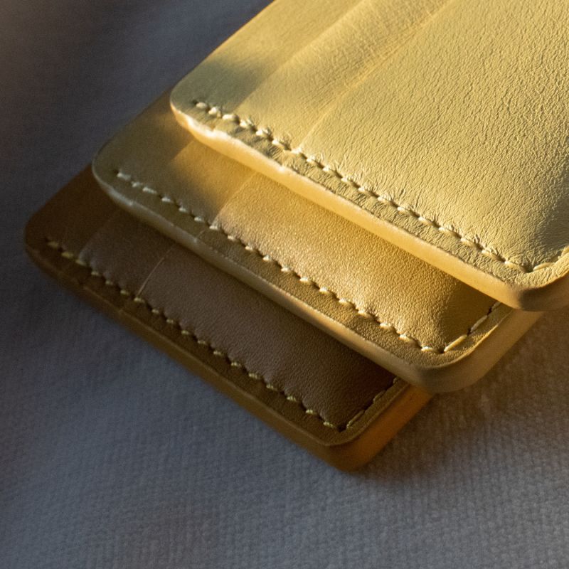 Handmade Leather Card Case - French Vanilla image