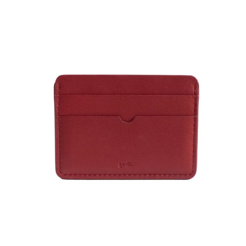 Handmade Leather Card Case - Red image