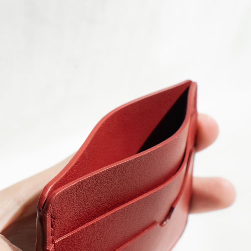 Handmade Leather Card Case - Red image