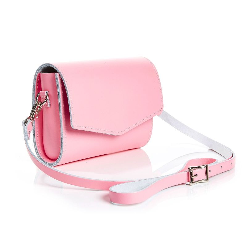 Handmade Leather Clutch Bag - Pastel Pink image