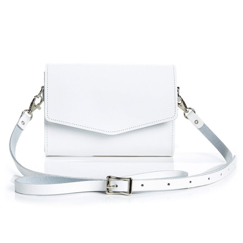 Handmade Leather Clutch Bag - White image