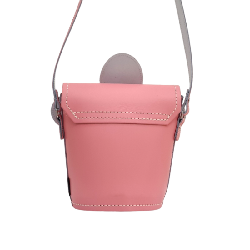 Handmade Leather Daisy Barrel Bag - Pastel Pink image