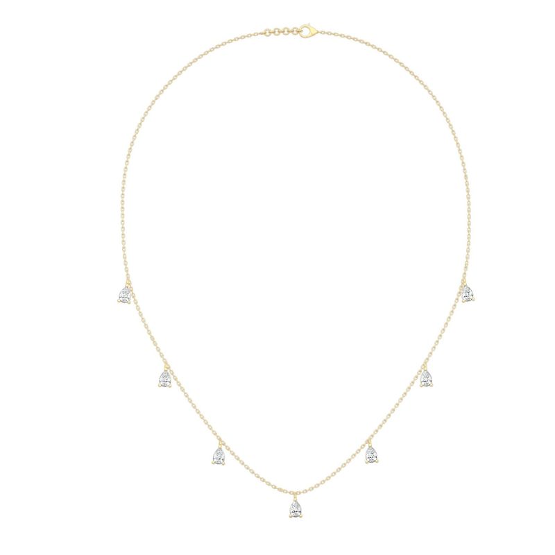 Hanging Pear Diamonds Chain Necklace image