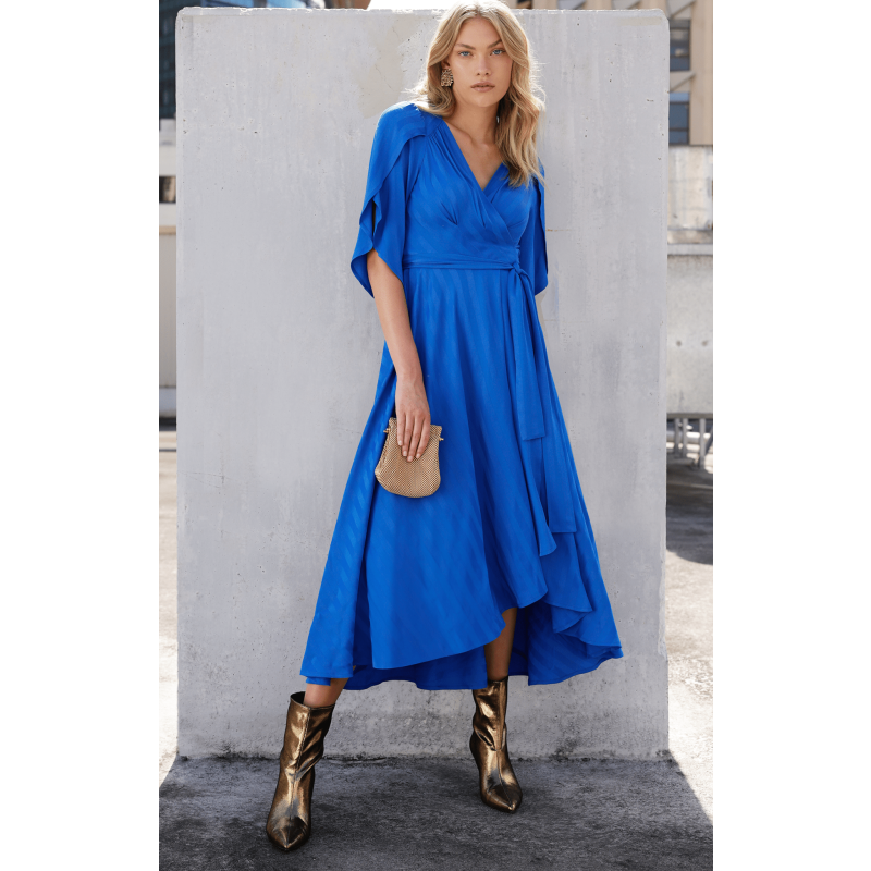 Hanworth House Wrap Dress In Cobalt image