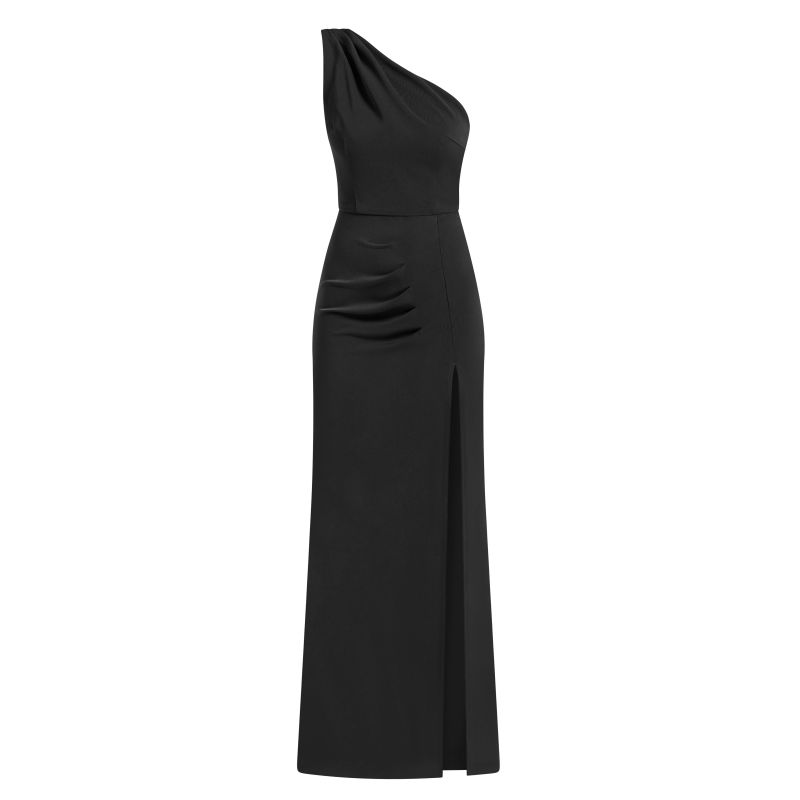 Harmony Asymmetric Long Dress, Black image