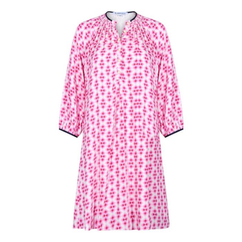 Hartford Dress Pink Crazy Pav Print image