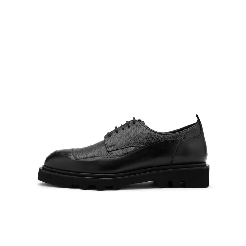 Hatia Navy Blue Leather Men's Daily Shoe image