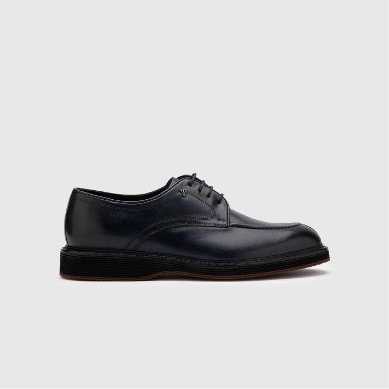 Hatia Navy Blue Leather Men's Daily Shoe image