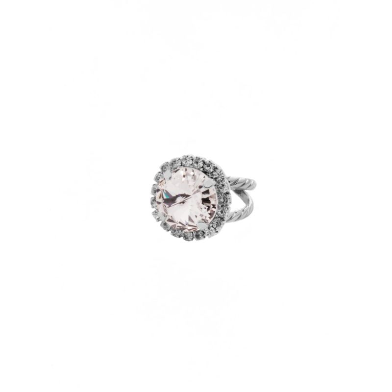 Haute Halo Statement Ring - Palladium, Crystal image