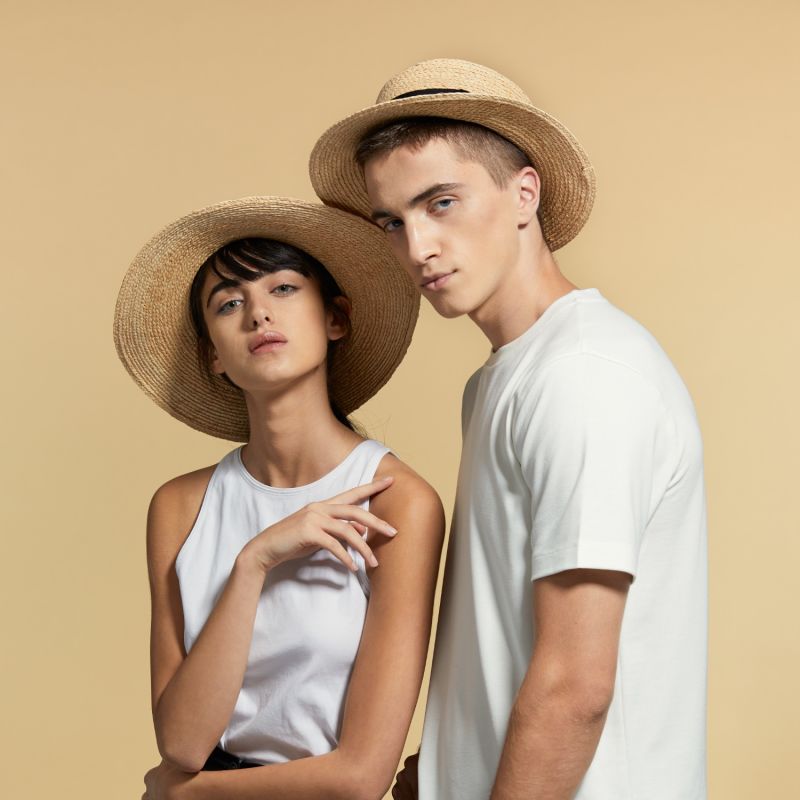 Classic Straw Boater Hat image