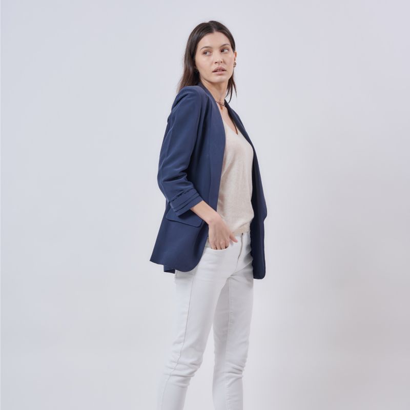 Luca Silk Blazer - Blue image