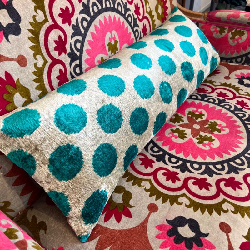 Turquoise Spot Xl Bolster Cushion image