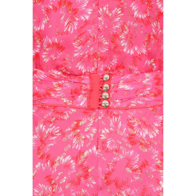 Long Millie Dress Pink Awakening Printed Silk image