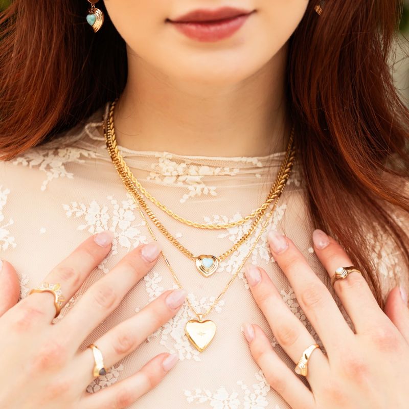 Heart Of Stone Curb Link Necklace - Moonstone image